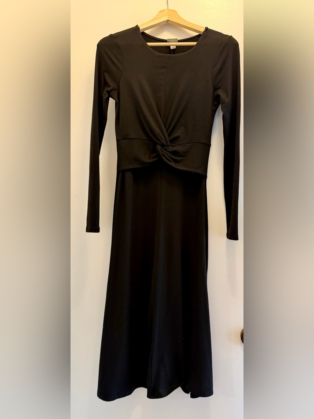 a new day Black Long-Sleeve Twist-Front Maxi Dress